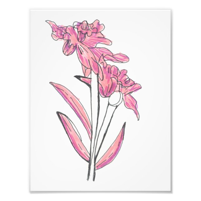 Foto Impressão de Orquídea Rosa (Frente)