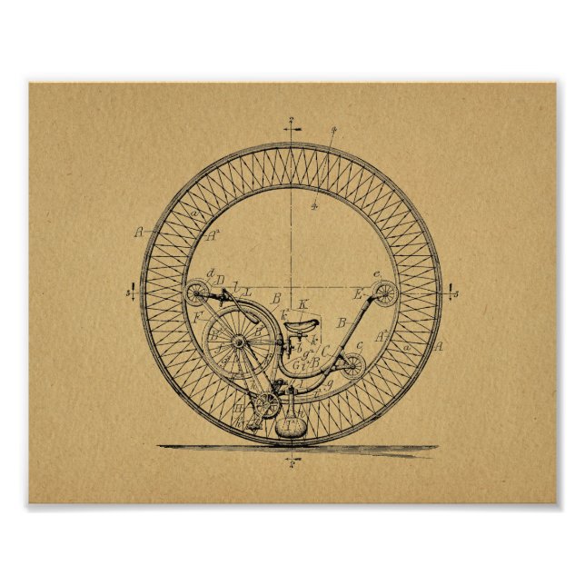 Foto Impressão de Patente de Bicicleta de Vintage Unicy (Frente)