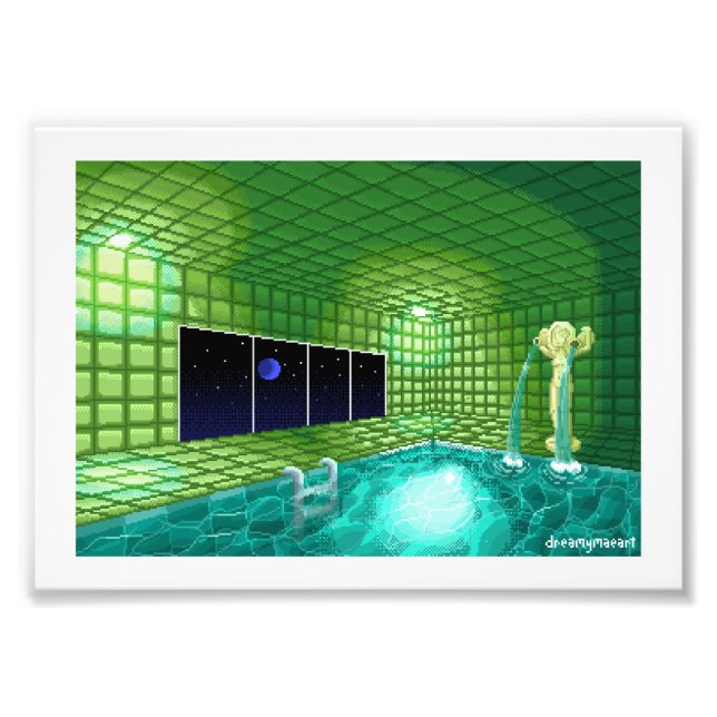Foto Impressão de Pixel de Piscina Verde (Frente)