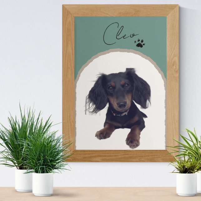 Foto Impressão de Retrato de Pet de Arco Moderno Person (Celebrate your pet with this custom pet portrait! )