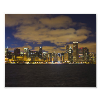 Foto Impressão de Skyline da Noite de Chicago
