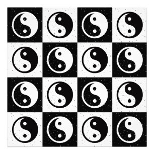 Foto Impressão do bloco Zen Yin-yang, branco preto, mar
