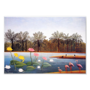 Foto Impressão dos flamingos de Henri Rousseau