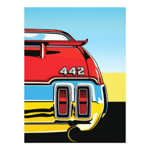 Foto Impressão Retro Arte Pop Asa Traseira de Muscle Ca