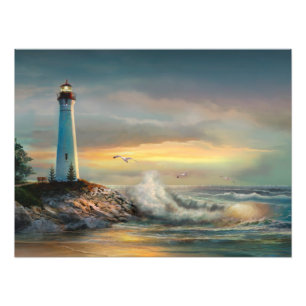 Foto Impressão torrado da arte do farol do ponto