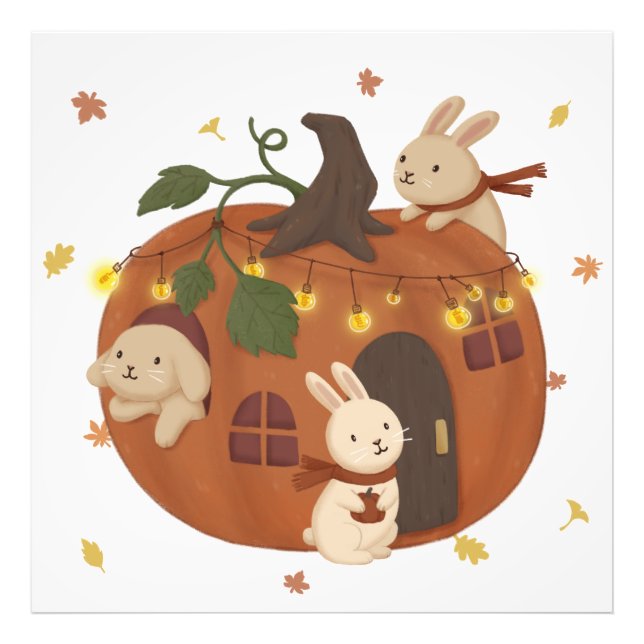 Foto Incrível outono: Bunny & Pumpkin (Frente)