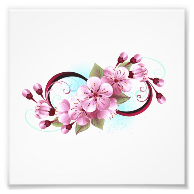 Foto Infinidade com Flores de Flor Sakura (Frente)
