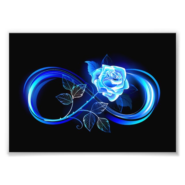 Foto Infinito brilhante com rosa azul (Frente)