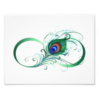Infinity Symbol with Peacock Feather