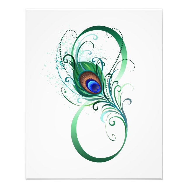 Foto Infinity Symbol with Peacock Feather (Frente)