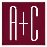 Iniciais de Casais simples | Branca e Borgonha