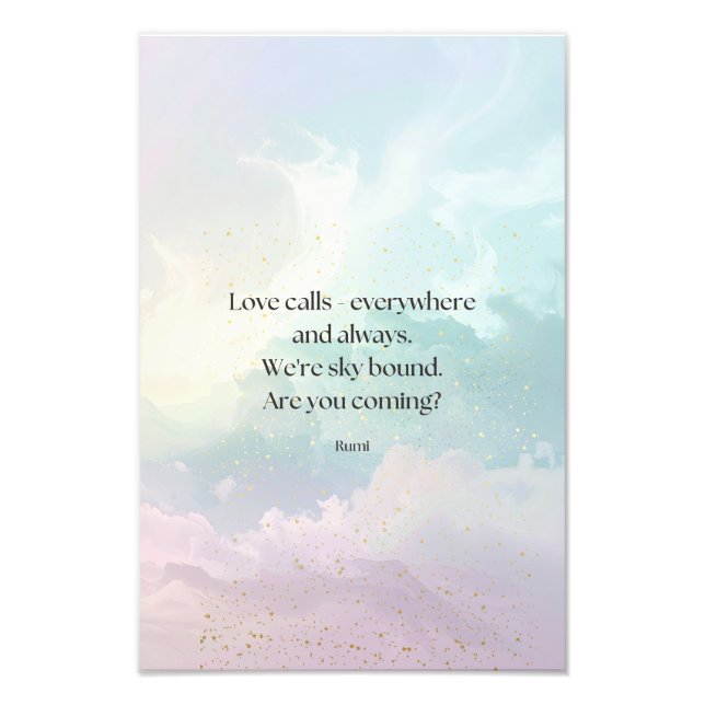 Foto Inspirational Motivational Rumi Quote Pastel Cloud (Frente)