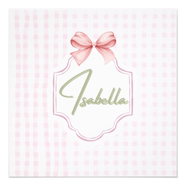 Foto Isabella Laço Rosa Personalizado & Estampa Xadrez (Frente)