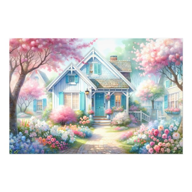 Foto Jardim da Cottage Blue da Rua Blossom (Frente)