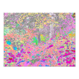 Foto Jardim de Aquarelas Sunrise com Flores Roxas