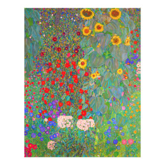 Foto Jardim de Fazenda de Gustav Klimt com girassóis