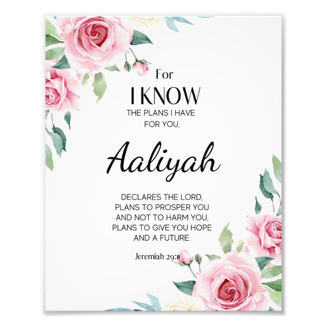 Foto Jeremiah 29:11 Rosa Rosa Personalize (Frente)