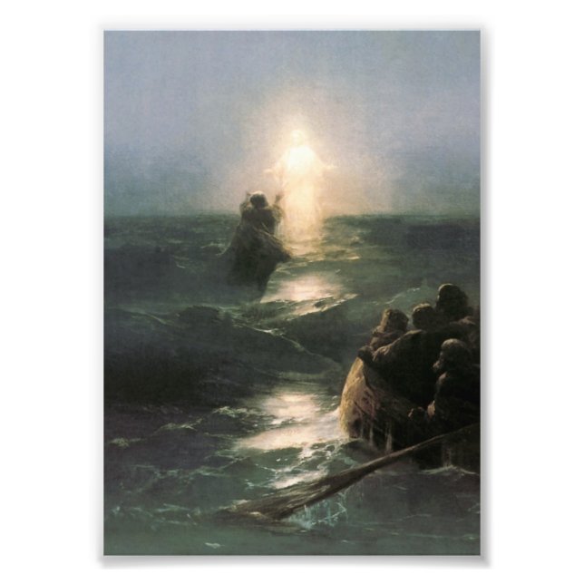 Foto Jesus andando em Stormy Seas (Frente)