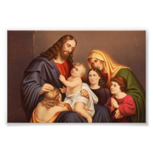 Foto Jesus Cristo com Crianças Arte Fina Premium
