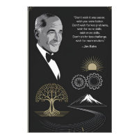 Jim Rohn Poster Motivational Cote Preto e Dourado