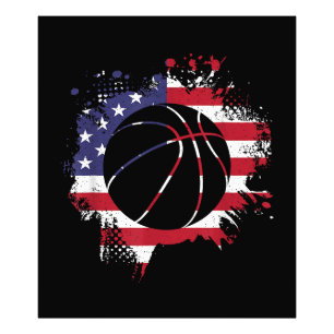 Foto Jogador de Basquete com Bandeira Americana 