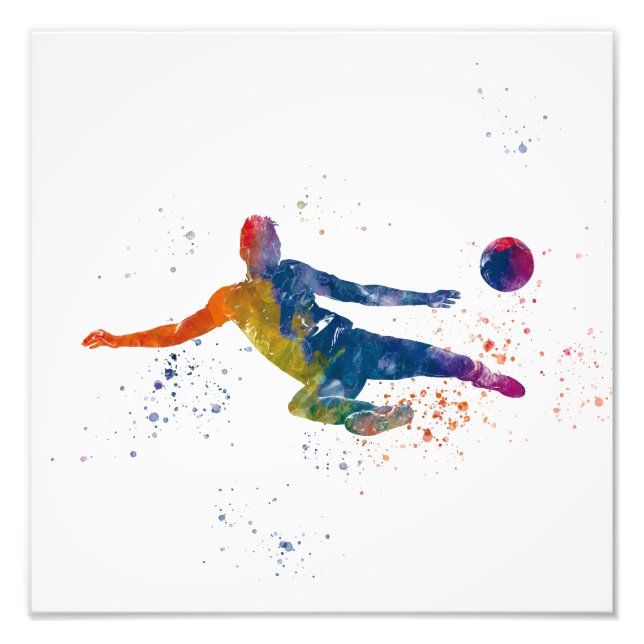 Foto jogador de futebol de aquarela (Frente)