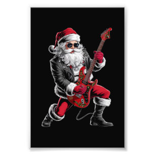 Foto Jogador de Violão Rock & Roll de Natal Papai Noel