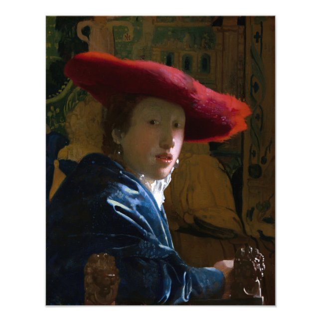Foto Johannes Vermeer - Rapariga com Chapéu Vermelho (Frente)