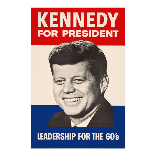 Foto John F. Kennedy Para A Campanha Do Presidente JFK (Frente)