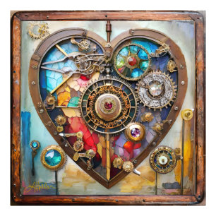 Foto Jóias e Coração de Vidro Colorido Série Steampunk