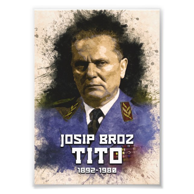 Foto Josip Broz Tito 1892 - 1980 SFRJ Cor Retrato (Frente)
