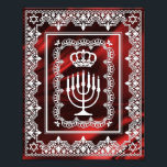 Foto Judeu Menorah Crown Faux Lace Papercut Art Impress<br><div class="desc">Mostre este impressão de arte impressionante no quadro da sua escolha. Este design de recorte de papel preto branco pode ser colocado em qualquer textura de fundo ou cor escolhida por você.</div>