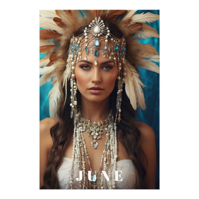 Foto *~ JUNE Woman BIRTHDAY PEARLS AP53 Boho (Frente)