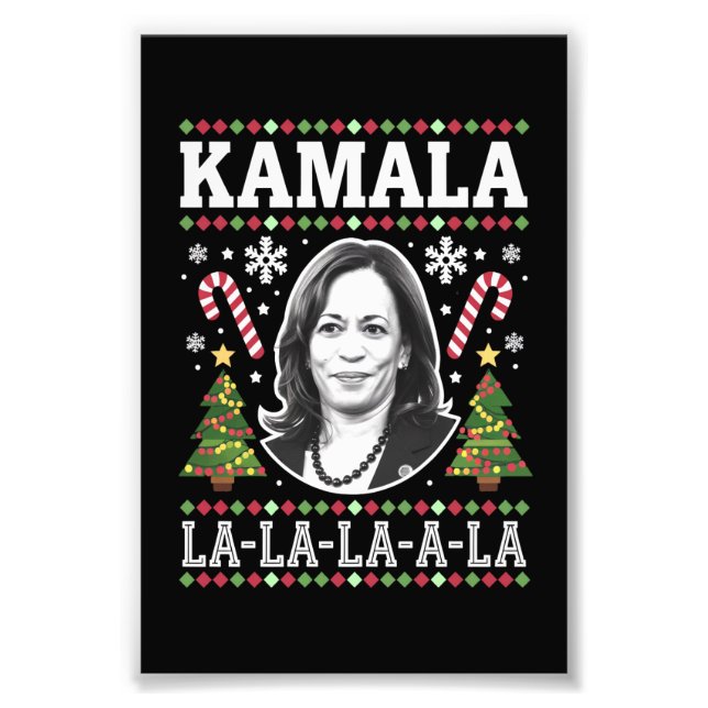 Foto Kamala Harris Natal 2024 Comma La Xmas (Frente)