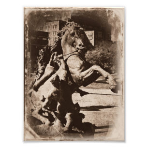 Foto Kansas City Fountain Horse Sepia Grunge