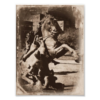 Foto Kansas City Fountain Horse Sepia Grunge