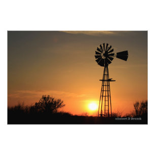 Foto Kansas Country Sunset com Silhouette de Moinho