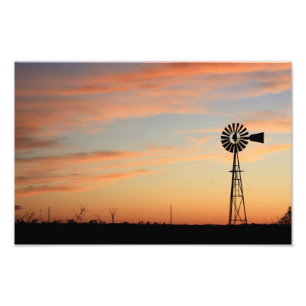 Foto Kansas Windmill Sunset