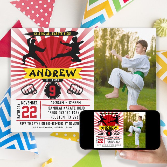 Foto Karate Kid Arts Marcial Cobra Kai Convite (Criador carregado)