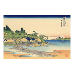 Foto Katsushika Hokusai Enoshima na província de Sagami
