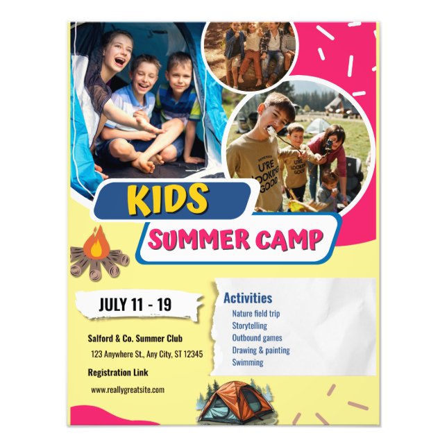 Foto Kids Summer Camp Flyer, Kids Bootcamp Summer (Frente)
