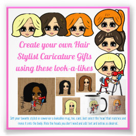 Foto Kit de Criação de Caricatura Hairdresser Hair Styl
