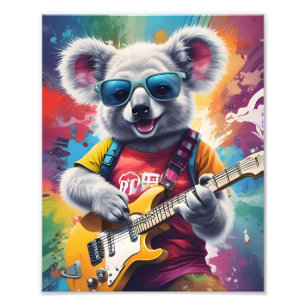 Foto Koala tocando violão, grafite rock