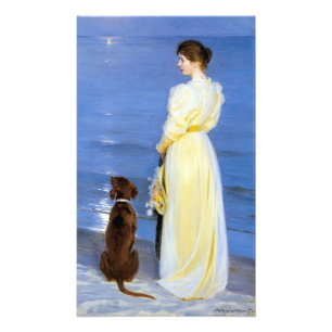 Foto Kroyer - A Esposa do Artista e Cachorro à Beira-Ma