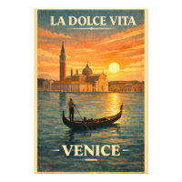 La Dolce Vita - Cartaz de Viagem Antigo de Veneza