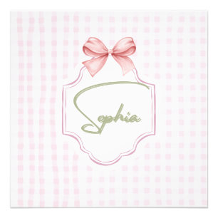 Foto Laço Rosa Personalizado Sophia & Estampa Xadrez