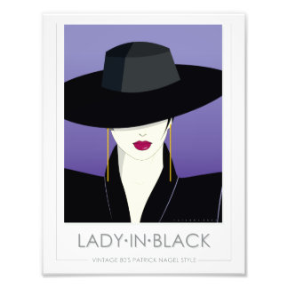 Foto Lady In Black - no estilo de Patrick Nagel