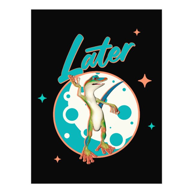Foto Lagarto Engraçado Humor de Procrastinação Mais Tar (Frente)