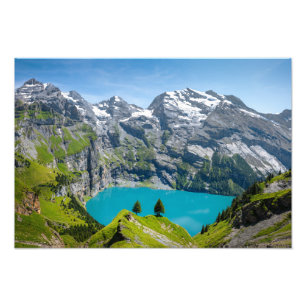 Foto Lago alpino Oeschinensee na Suíça