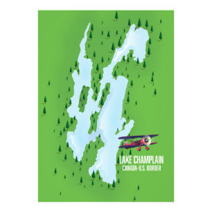 Foto Lago Champlain EUA Canadá - poster de Mapa